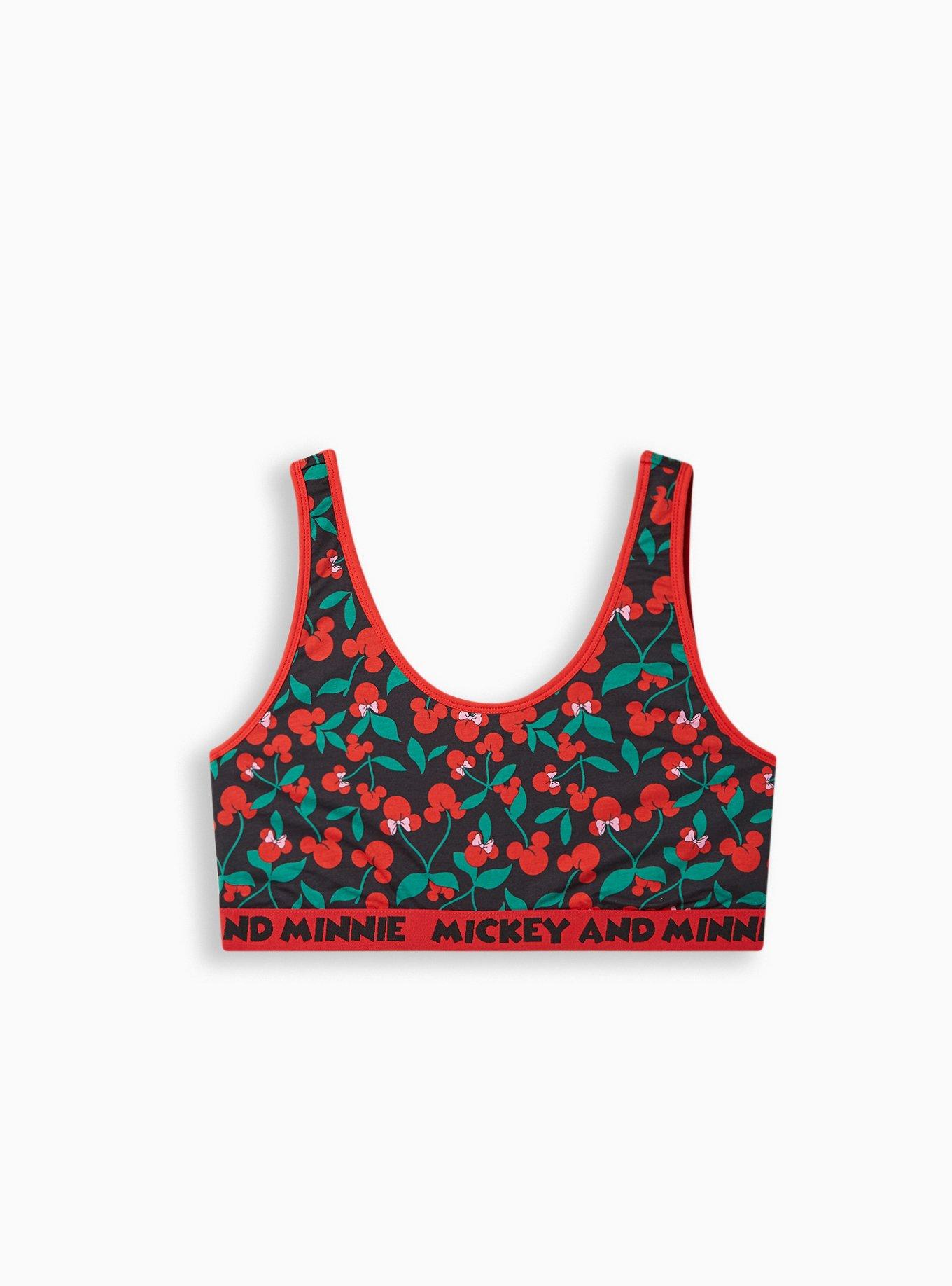 Disney Minnie Mouse Cotton Scoop Neck Bralette, MINNIE CHERRIES, hi-res