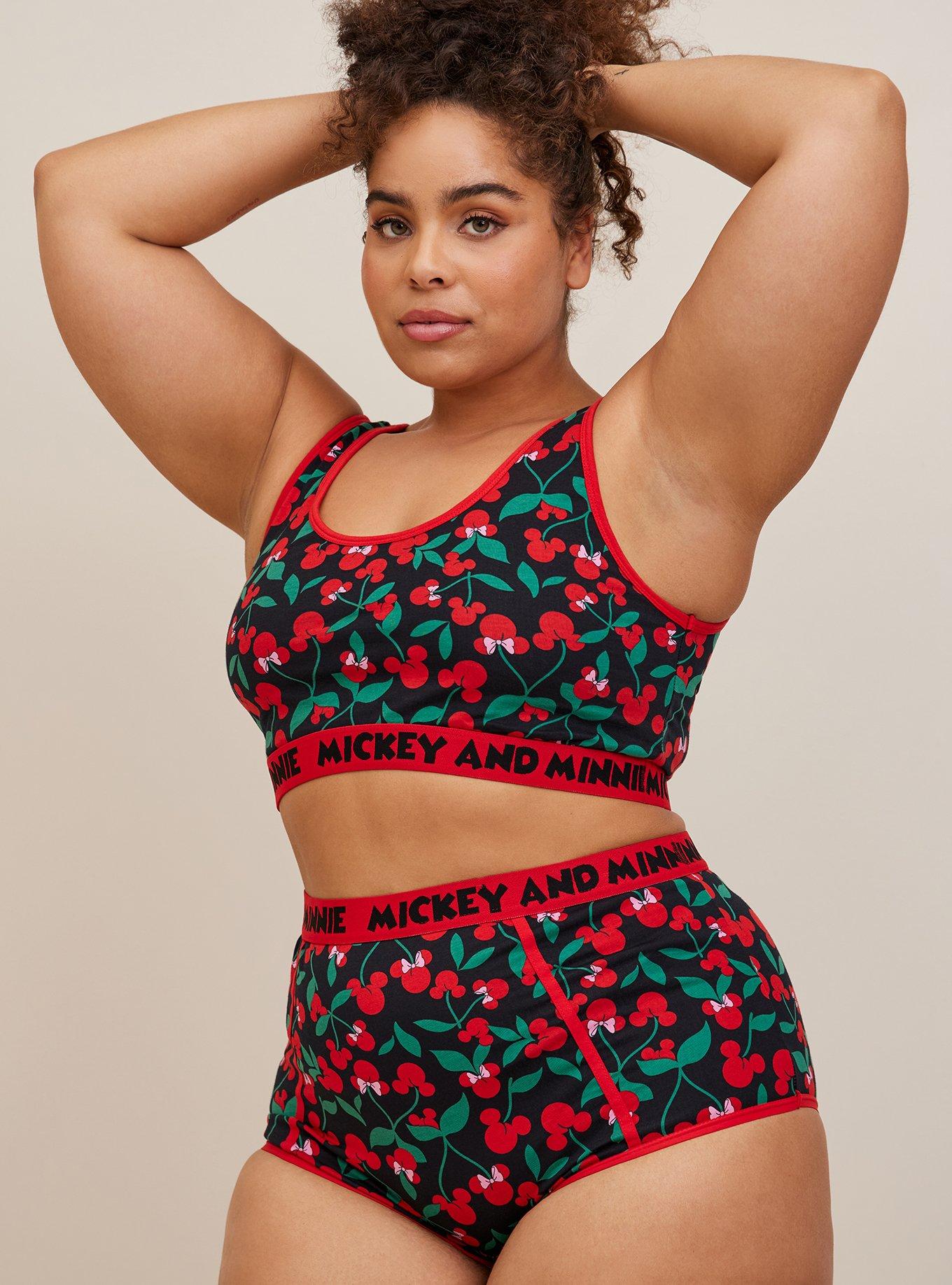 Disney Minnie Mouse Cotton Scoop Neck Bralette, MINNIE CHERRIES, hi-res