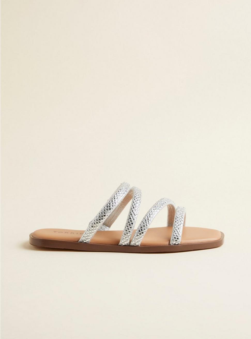 Embellished Square Toe Sandal (WW), SILVER, alternate