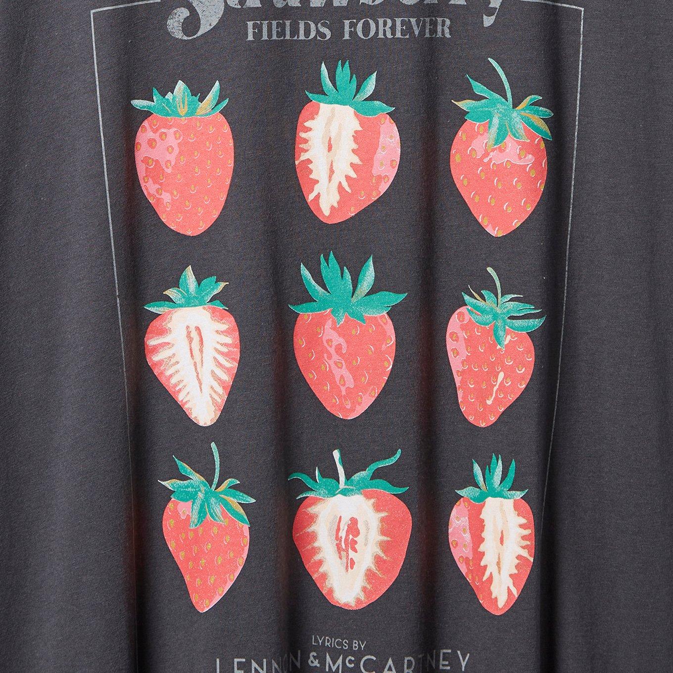 Plus Size Beatles Strawberry Fields Relaxed Fit Cotton Crew Tee, VINTAGE BLACK, swatch
