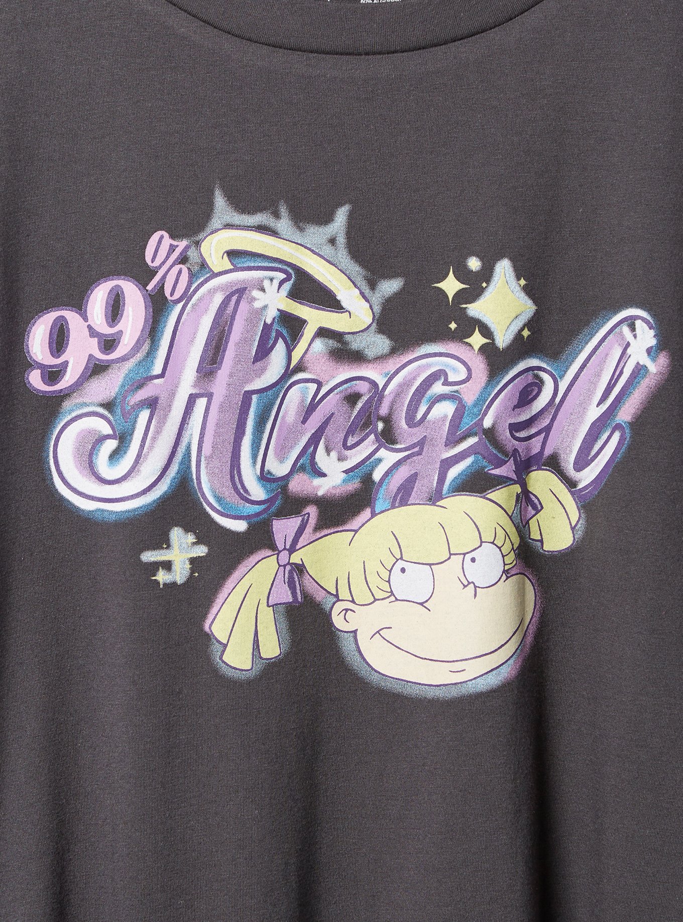 Plus Size - Rugrats Slim Fit Cotton Long Sleeve Lettuce Hem Crop Tee ...