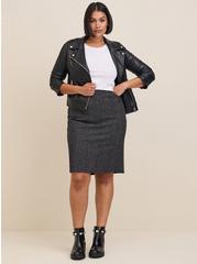 Plus Size Midi Boucle Straight Skirt, WILD GINGER BURGUNDY, hi-res