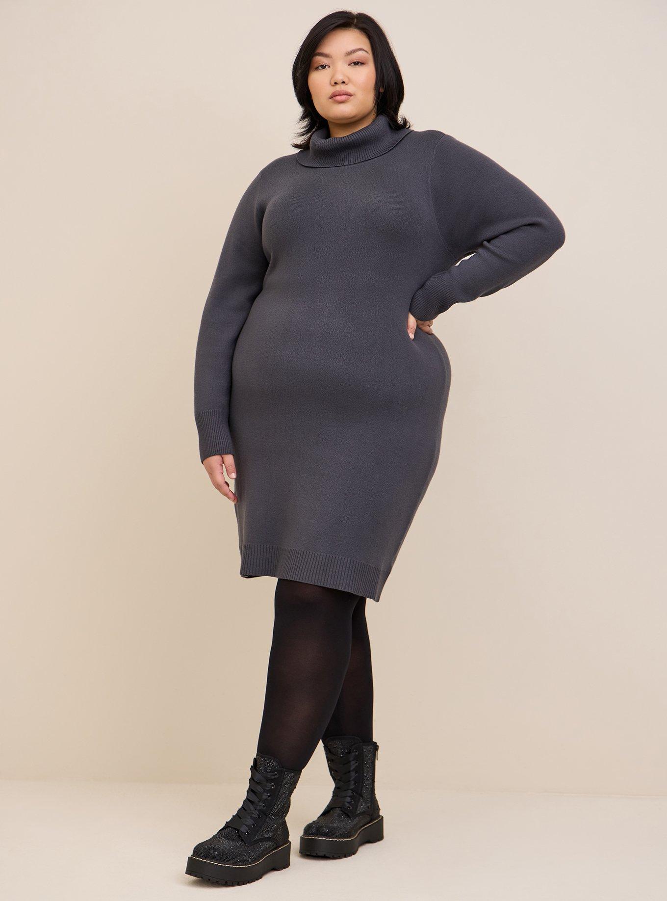 Plus size sweater shop dress with leggings