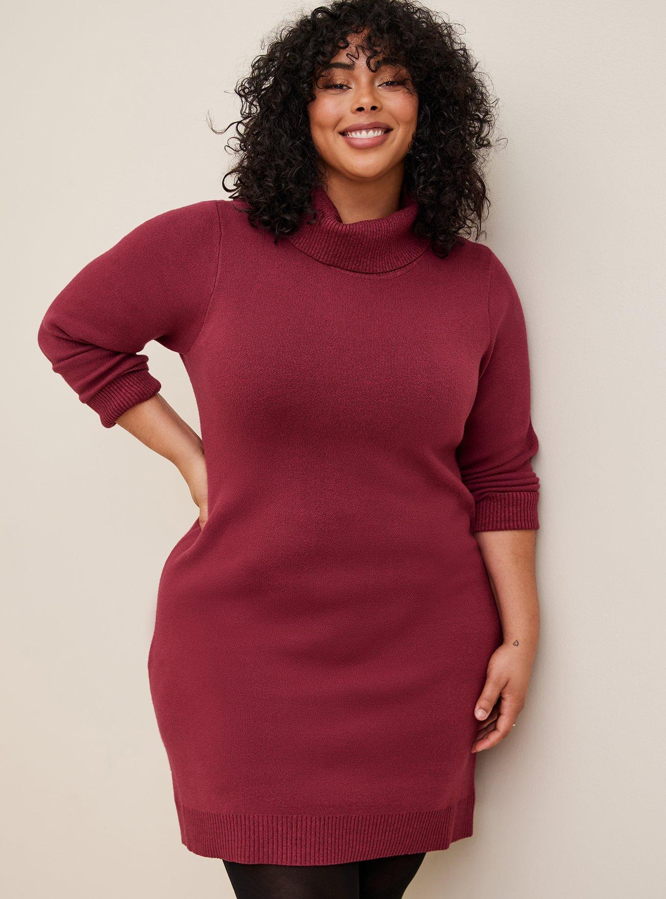 Plus size turtleneck sweater on sale dress