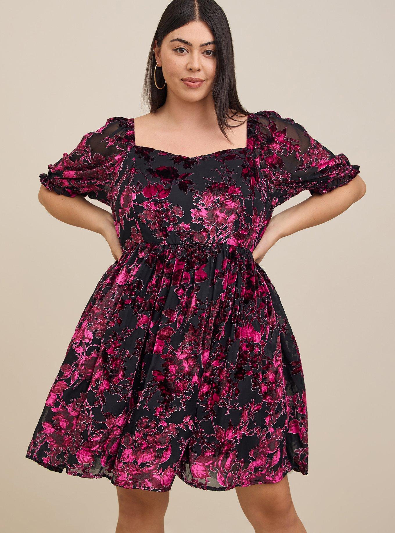 Plus Size - Peplum Velvet Burnout Surplice Short Sleeve Top - Torrid