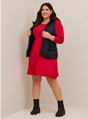 Mini Jersey Puff Sleeve Skater Dress, JESTER RED, hi-res