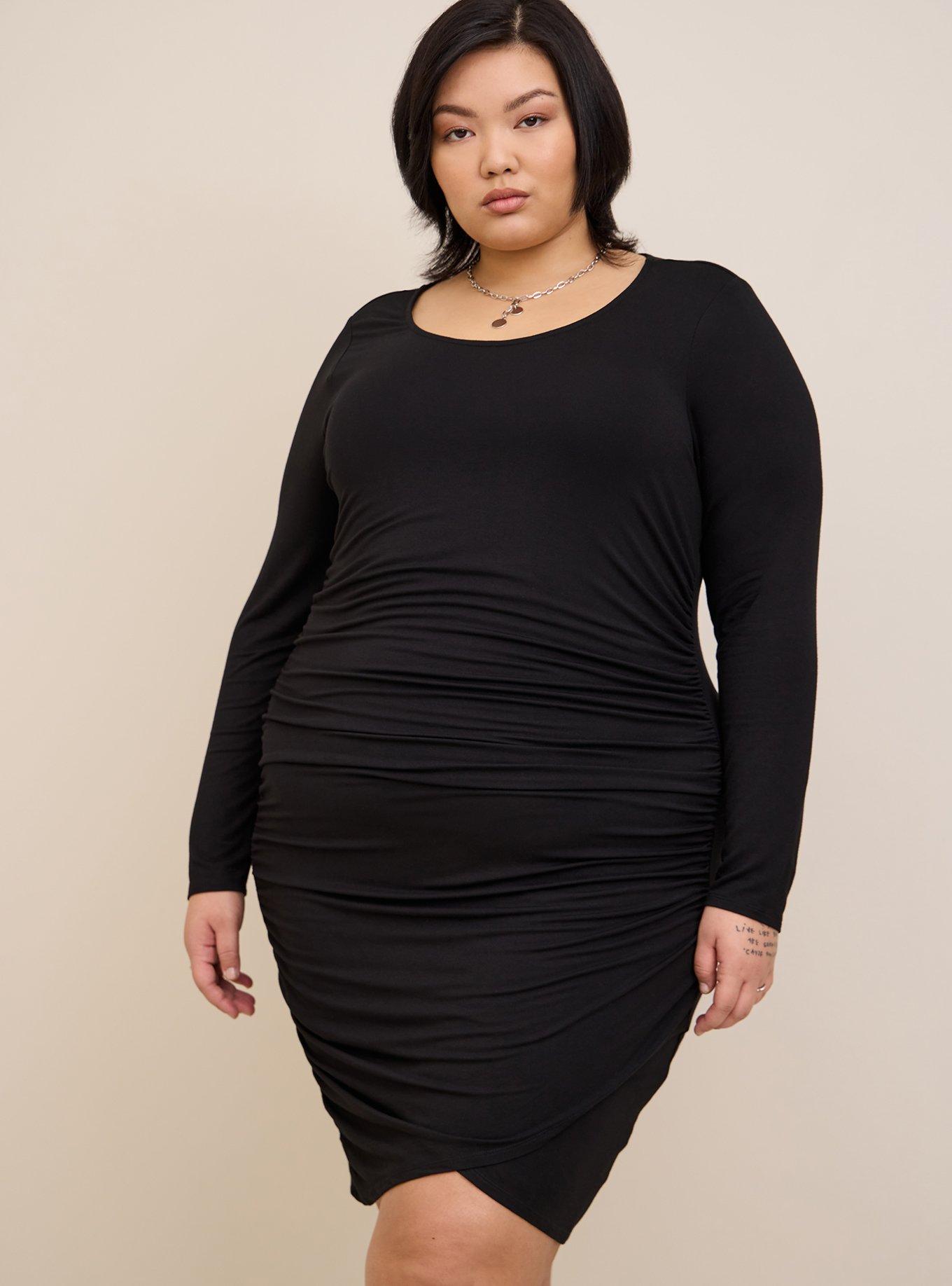 Plus Size Midi Super Soft Cinched Bodycon Dress Torrid