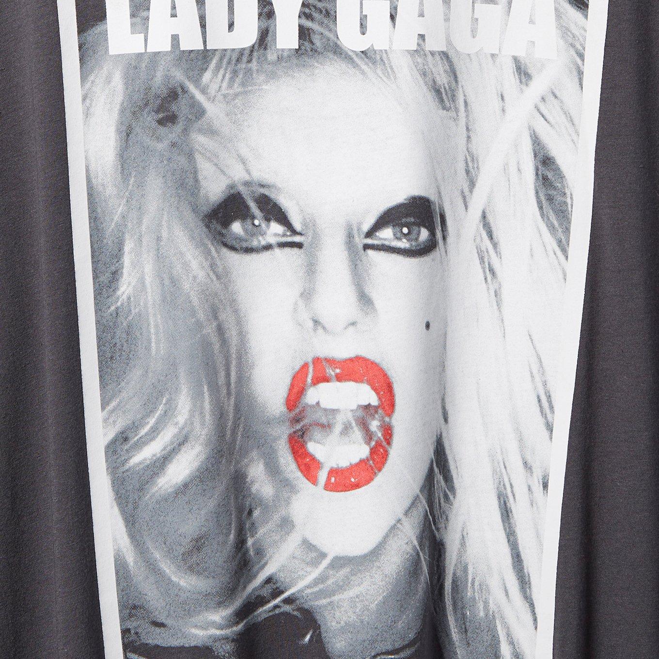 Plus Size Lady Gaga Relaxed Fit Cotton Crew Tee, VINTAGE BLACK, swatch