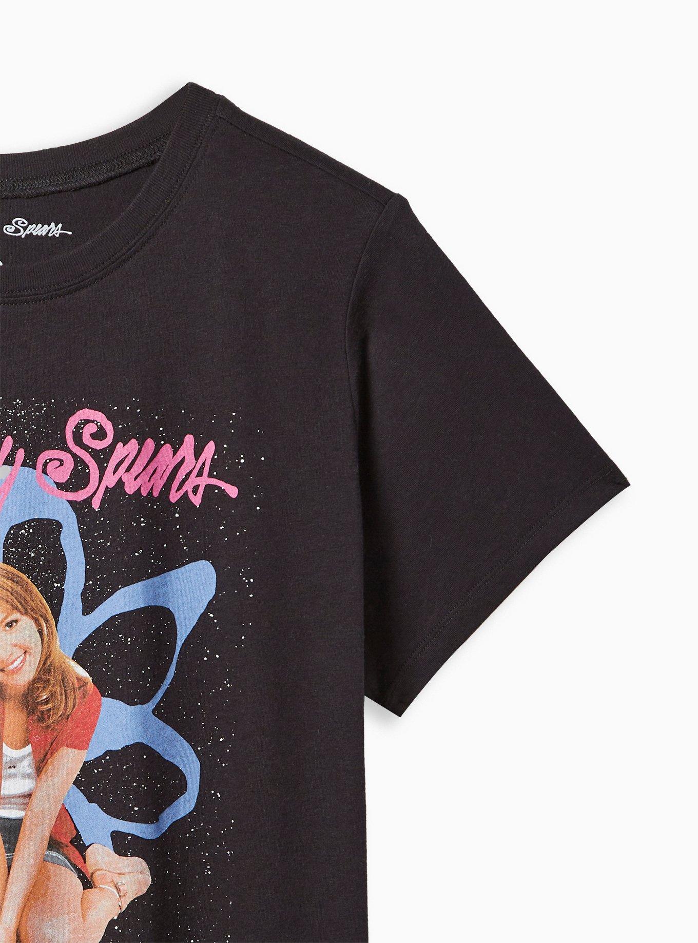 Plus Size Britney Spears Classic Fit Cotton Crew Tee, DEEP BLACK, alternate