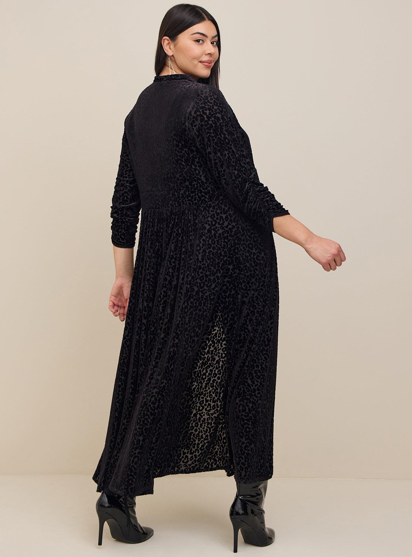 Plus Size Mesh Burn Out Maxi Kimono Torrid