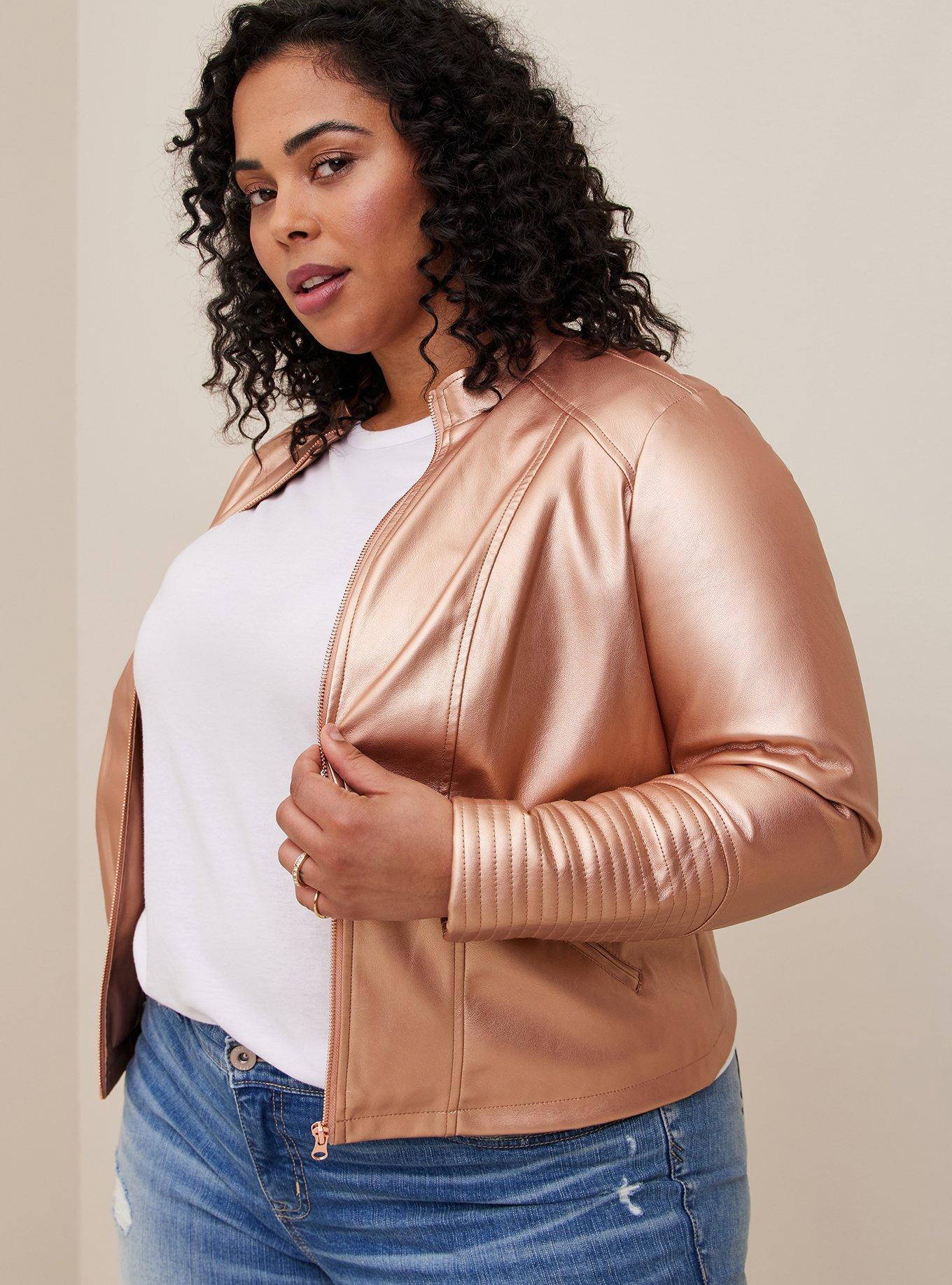 Rose gold hotsell moto jacket