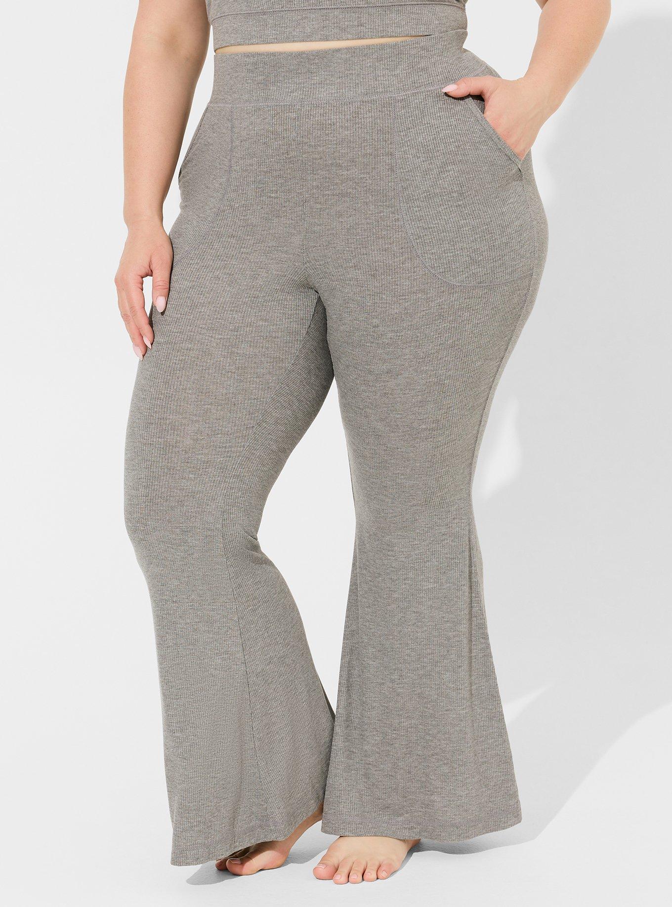 Super Soft Rib Full Length Lounge Pant, HEATHER GREY, alternate