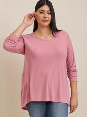 Texture Jersey Tiered Back Top, MAUVE, alternate