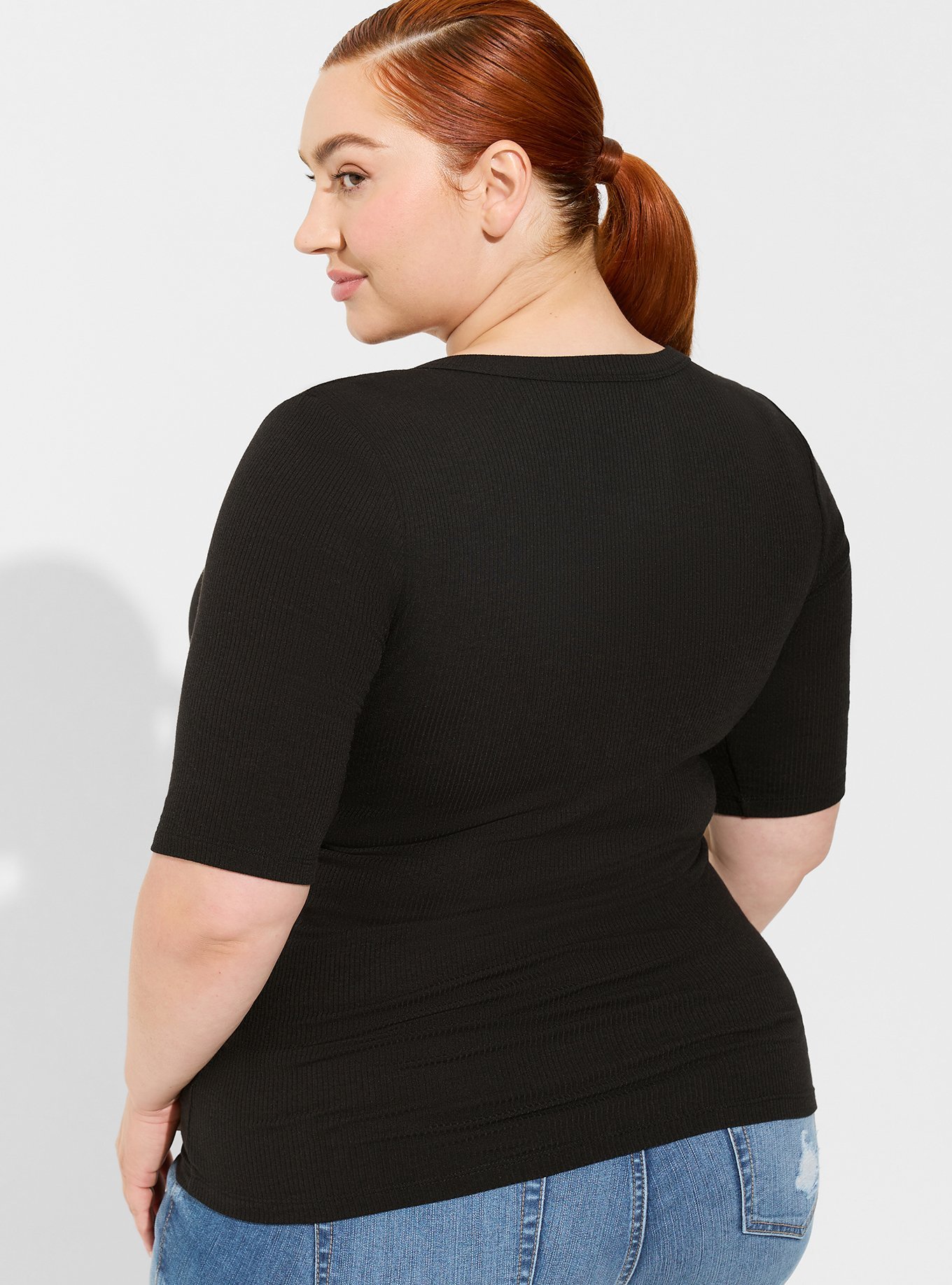 elbow sleeve tee plus size