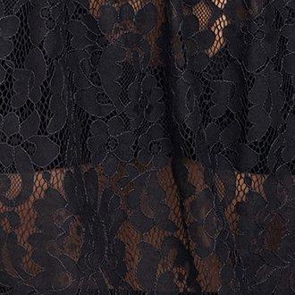 Madison Lace Button-Up Long Sleeve Shirt, DEEP BLACK, swatch