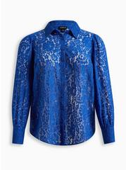 Madison Lace Button-Up Long Sleeve Shirt, SURF THE WEB, hi-res