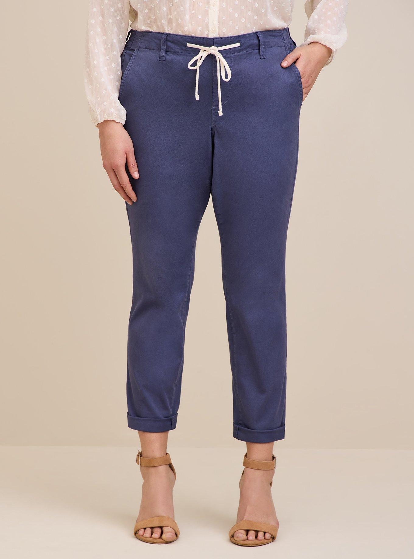 Plus Size - Pull-On Boyfriend Straight Stretch Twill Mid-Rise Pant - Torrid