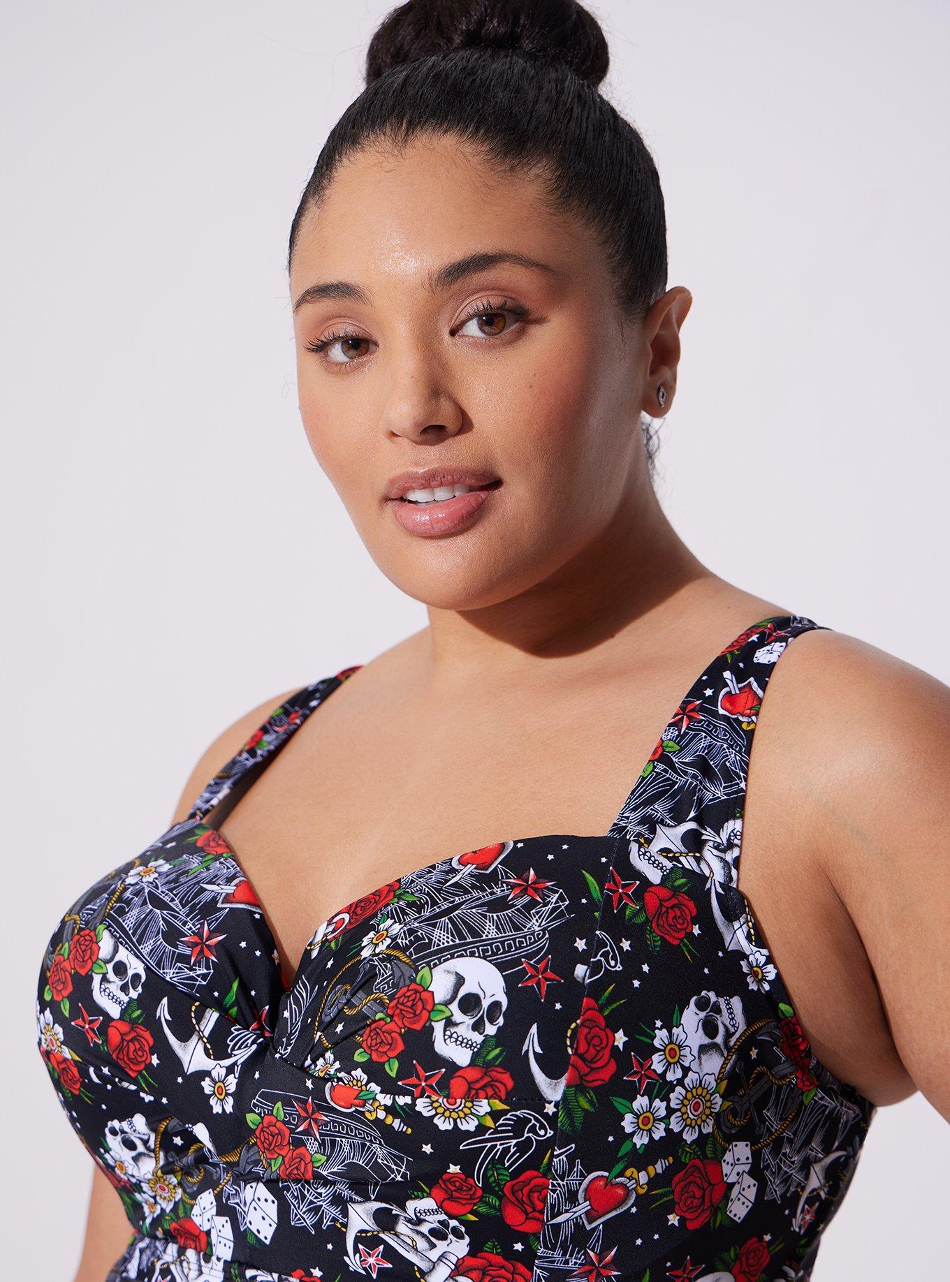 Plus Size - Retro Wired Swim Romper - Floral - Torrid