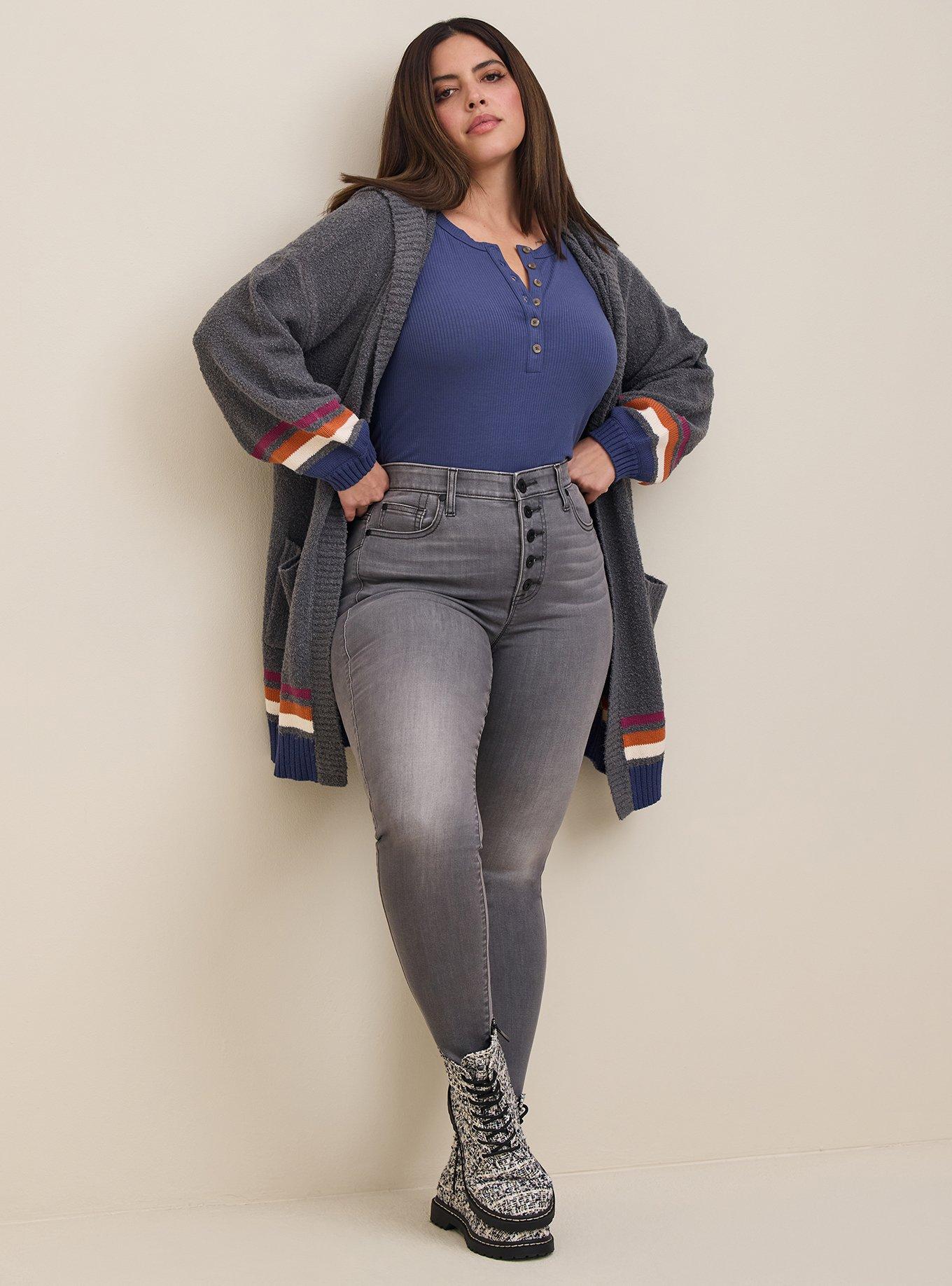 Plus Size - Charcoal Sweater Tights - Torrid