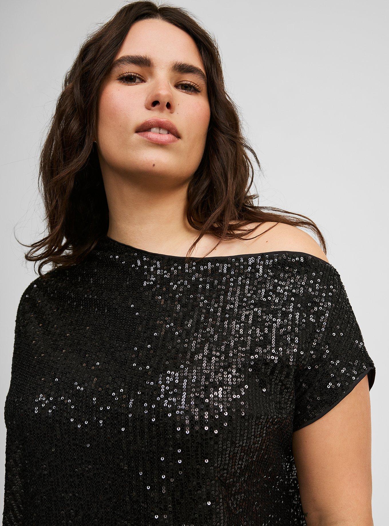 Plus Size Sequin Off The Shoulder Top Torrid