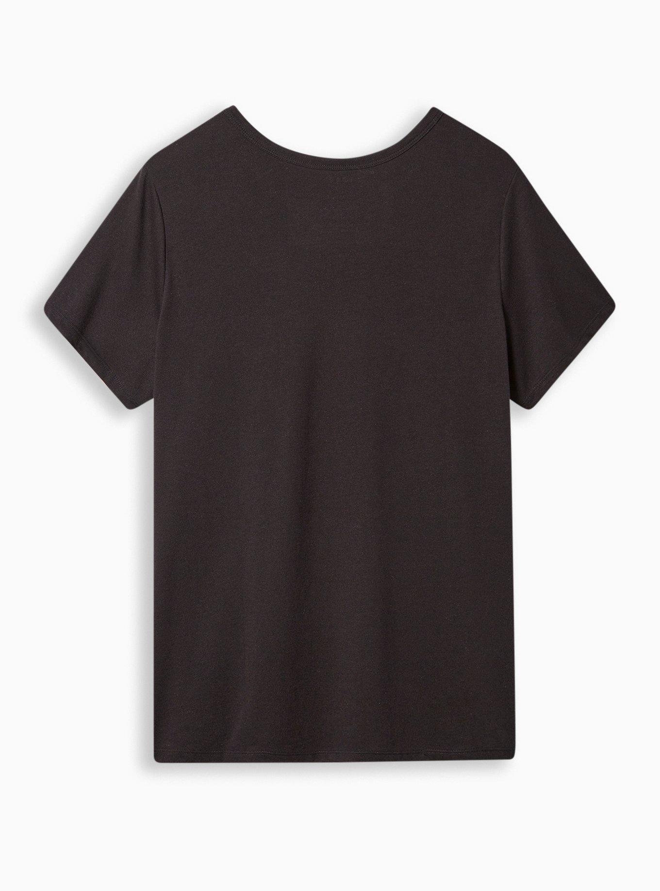 Plus Size Butterflies Everyday Signature Jersey Crew Neck Tee, DEEP BLACK, alternate