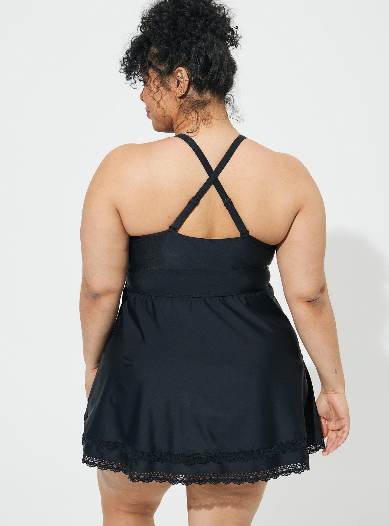 Black lace swim sales dress