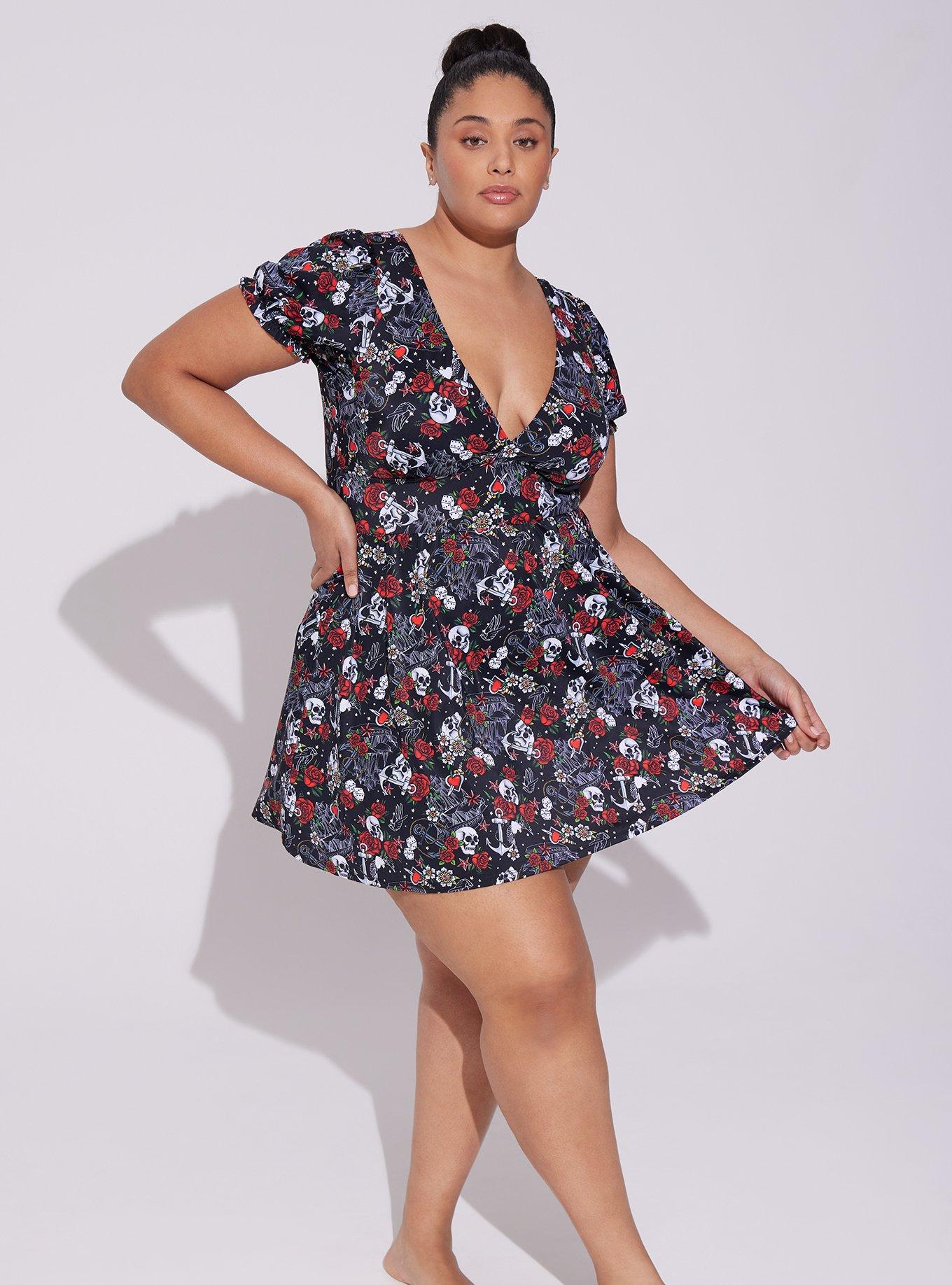 Plus Size - Midi Poplin Fit & Flare Dress - Torrid