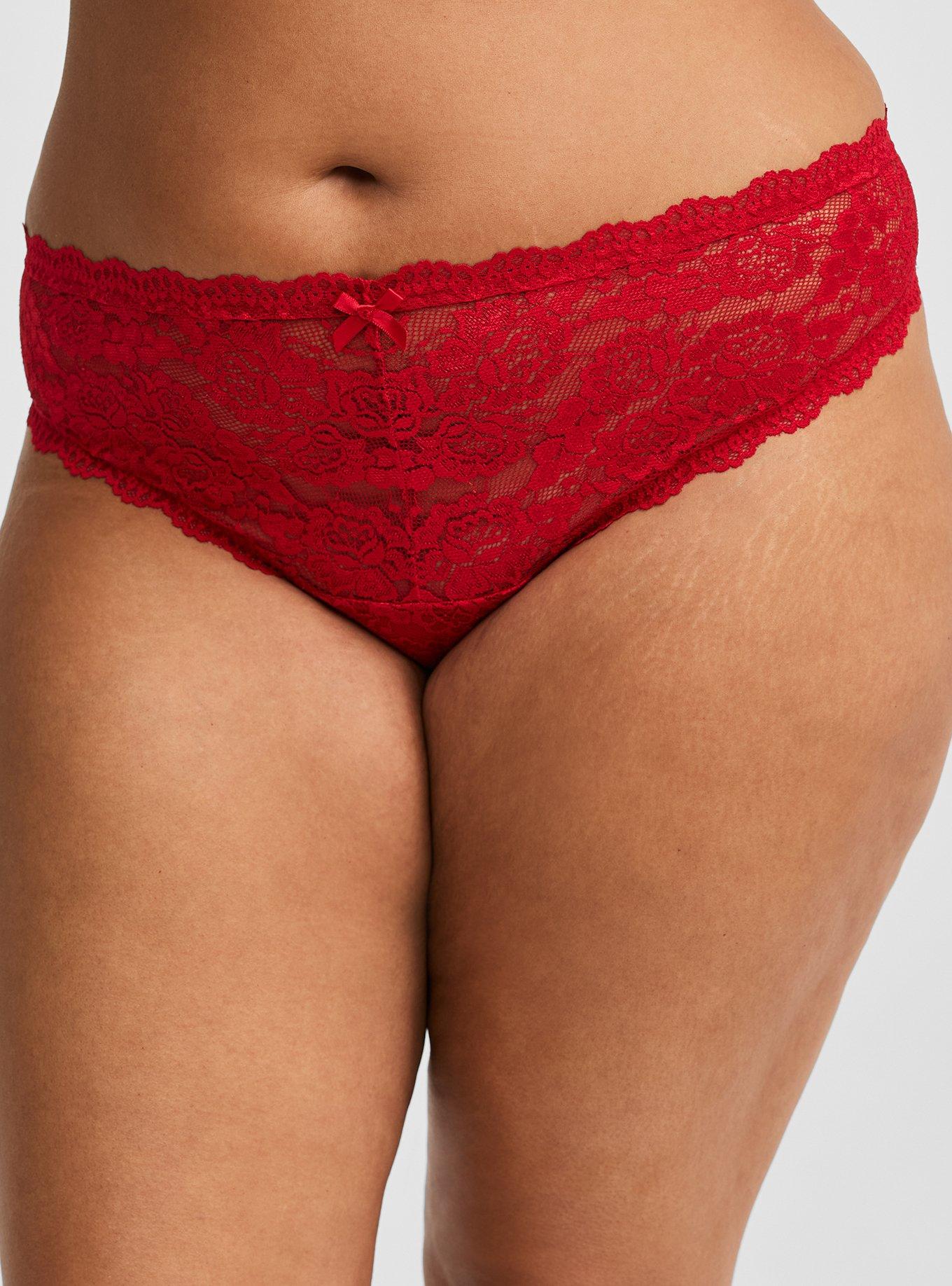 Plus Size - Simply Lace Mid Rise Thong Panty - Torrid