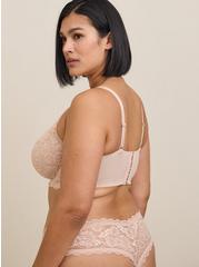 Simply Lace Mid Rise Thong Panty, ROSE DUST, alternate
