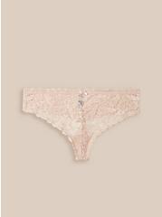 Simply Lace Mid Rise Thong Panty, ROSE DUST, hi-res