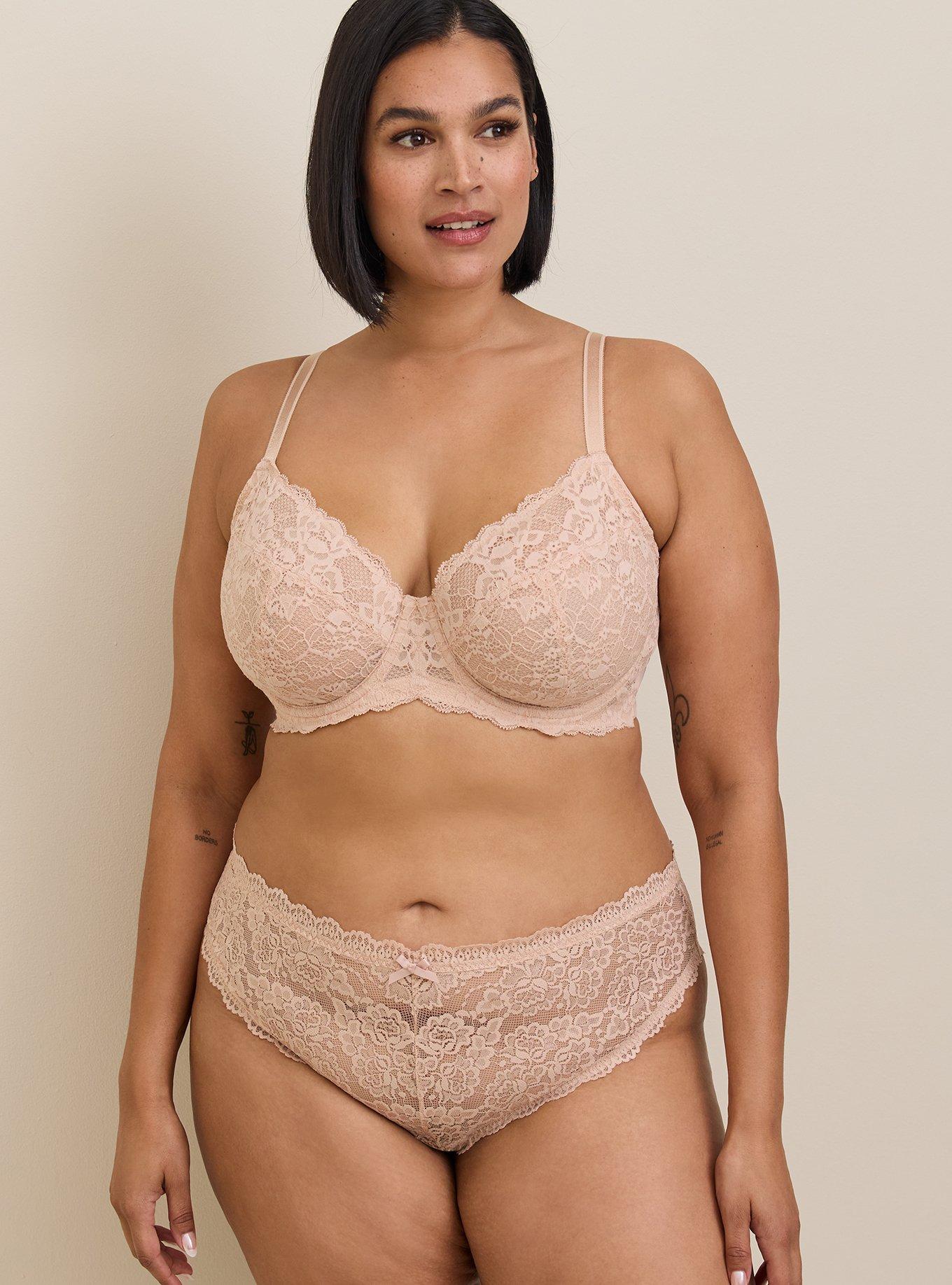 Plus Size - Simply Lace Mid Rise Thong Panty - Torrid