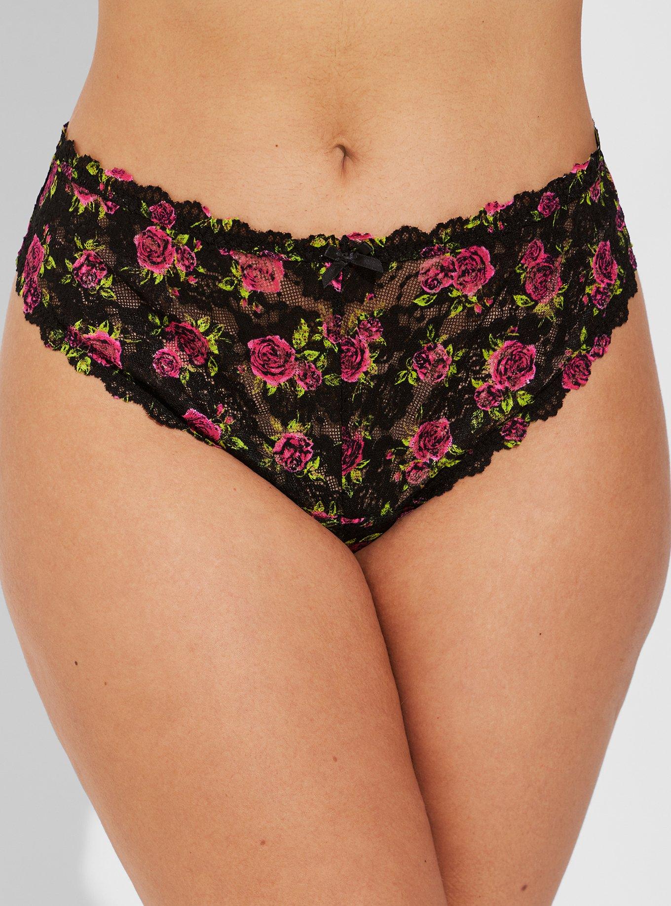 Plus Size - Lacey Mid-Rise Thong Panty - Torrid