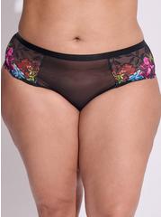 Photo Floral Lace Mid Rise Hipster Panty, PHOTO FLORAL LACE: BLACK, alternate