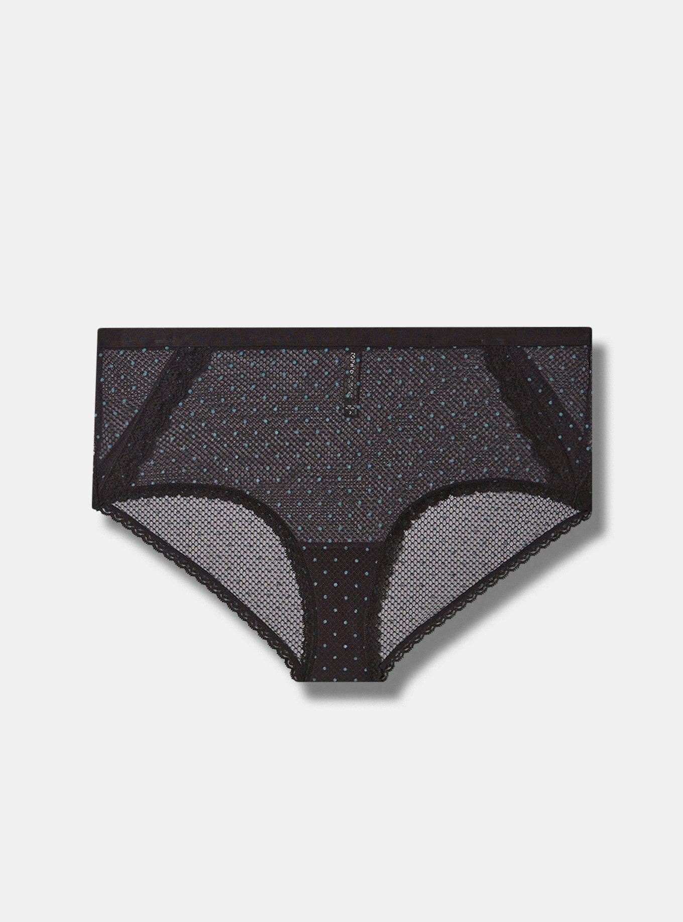 Plus Size - Dot Mesh Mid Rise Cheeky Panty - Torrid