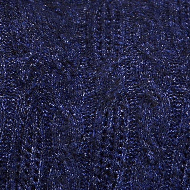 Vegan Cashmere Pullover Turtle Neck Sweater, BLUE, swatch