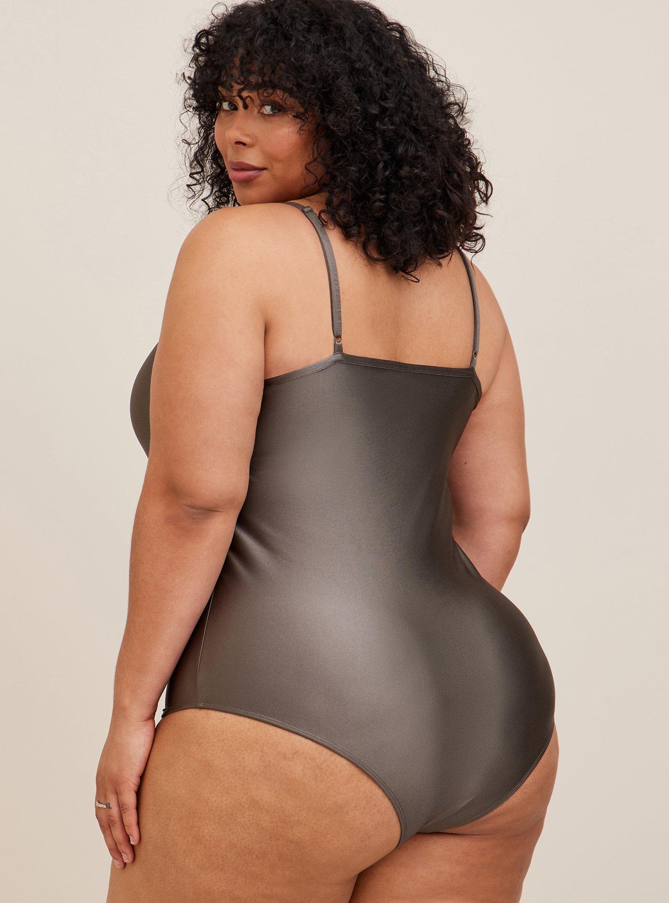 Plus Size - Shiny Nylon Halter Neck Bodysuit - Torrid