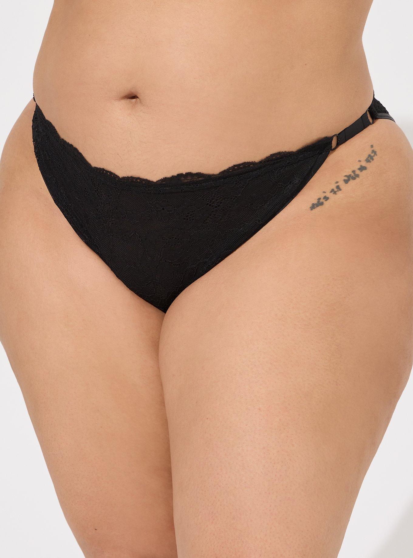 Dip Cotton Stretch Lace Waistband Bikini Underwear - Black, S