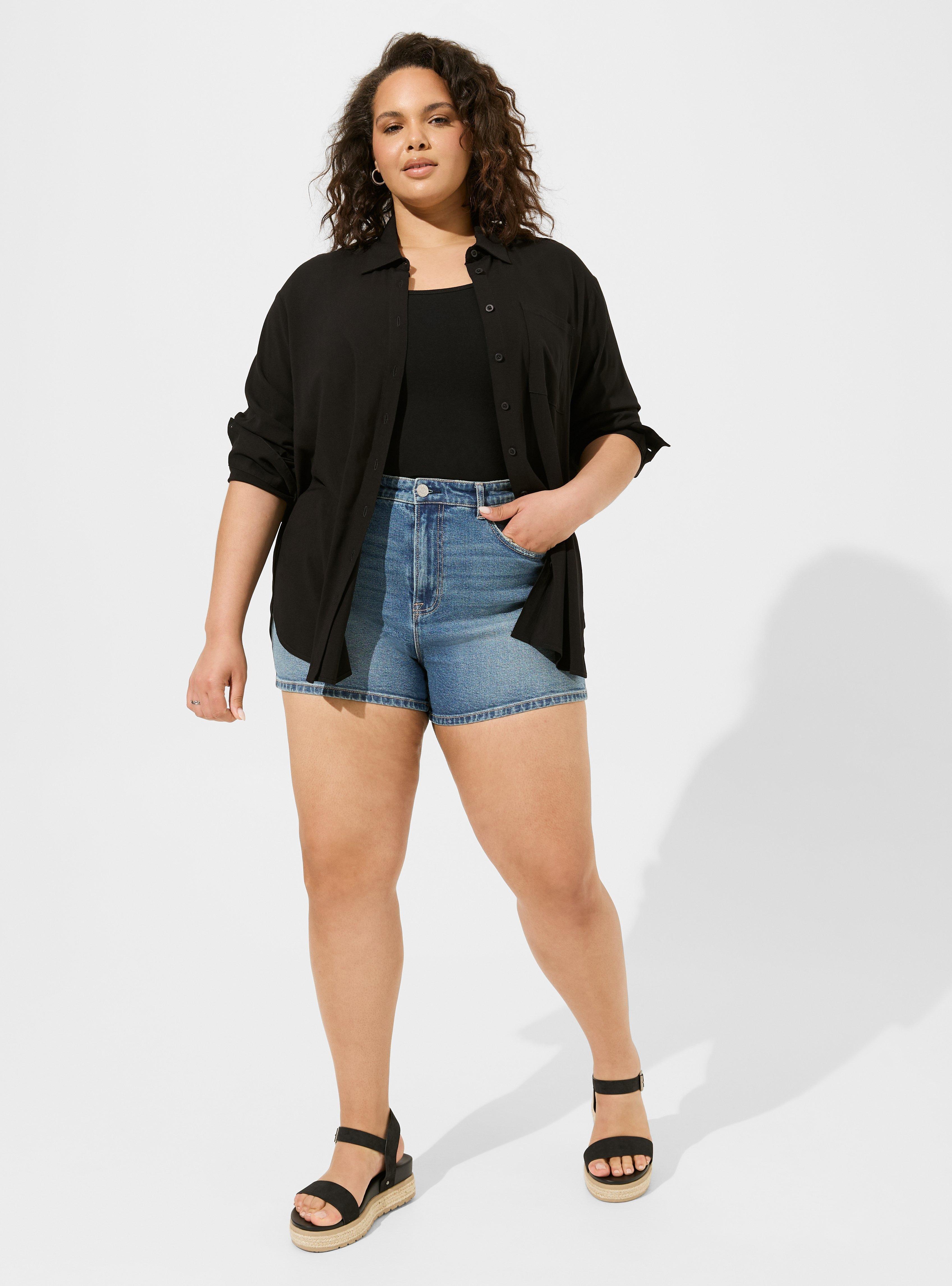Drop Shoulder Button-Front Shirt