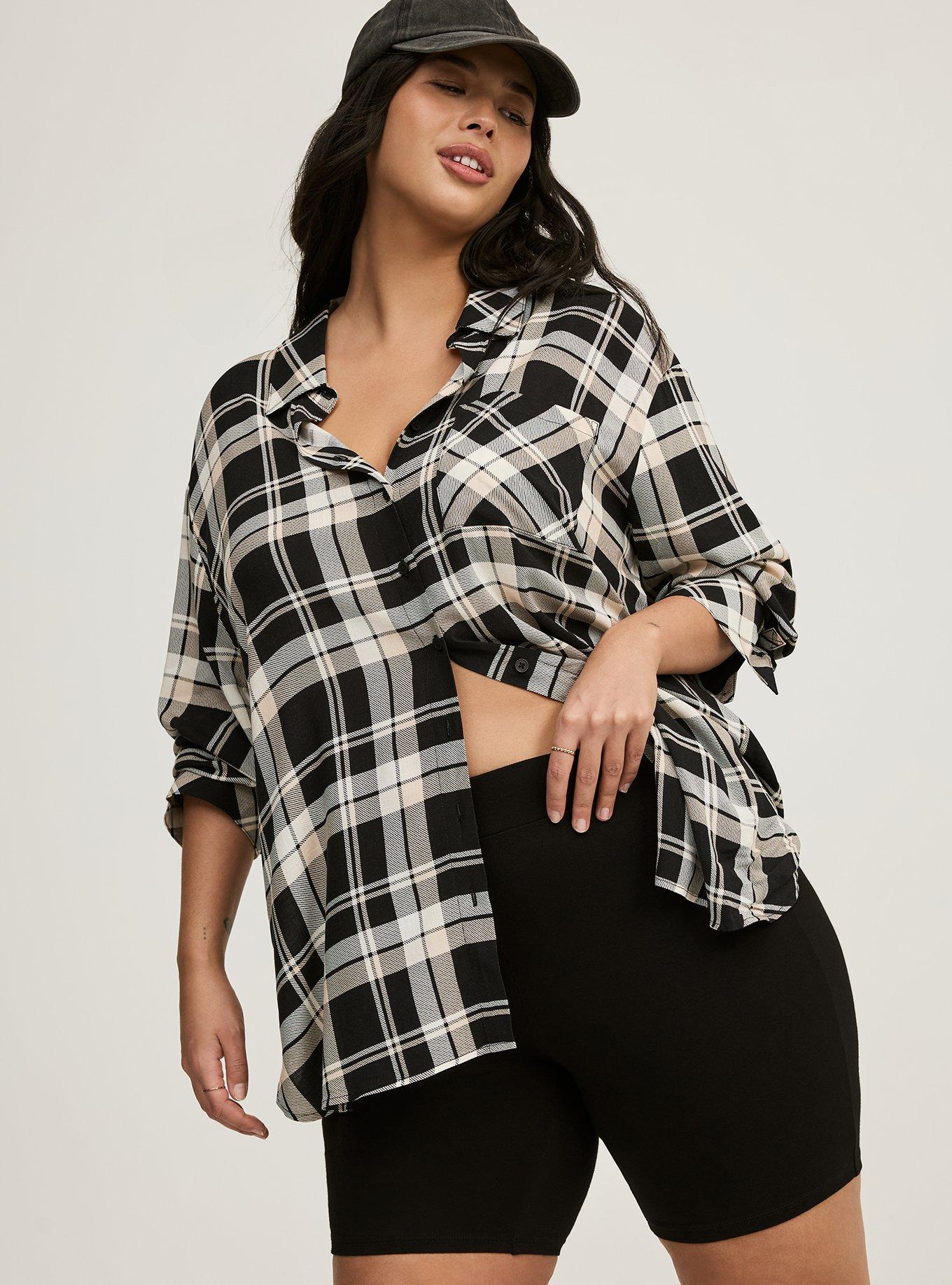 Drop Shoulder Button-Front Shirt