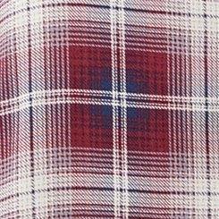 Drop Shoulder Button-Front Shirt, PEACOAT PLAID, swatch