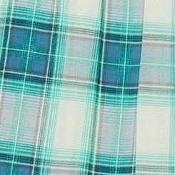 Drop Shoulder Button-Front Shirt, SAMARA PLAID DEW, swatch