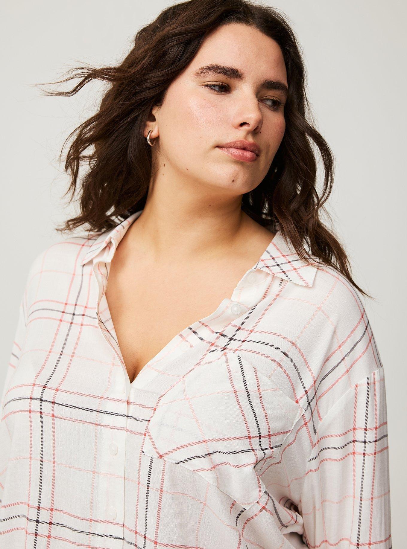 Drop Shoulder Button-Front Shirt