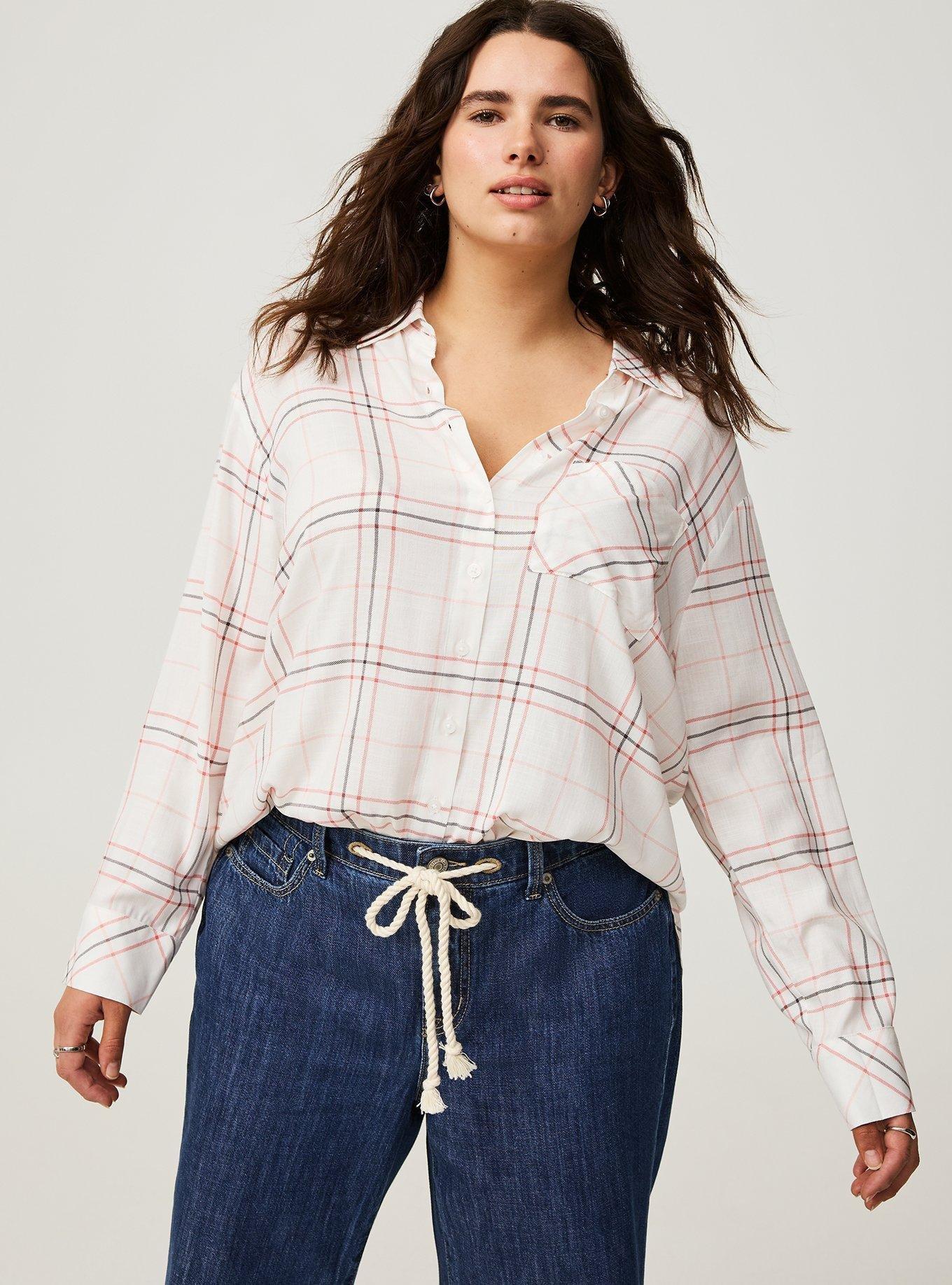 Drop Shoulder Button-Front Shirt