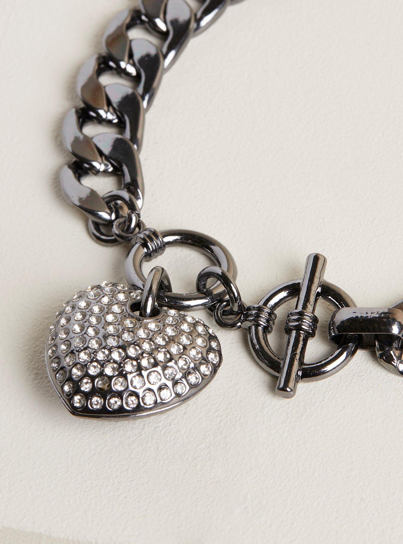 Pave Heart Toggle Bracelet, , alternate