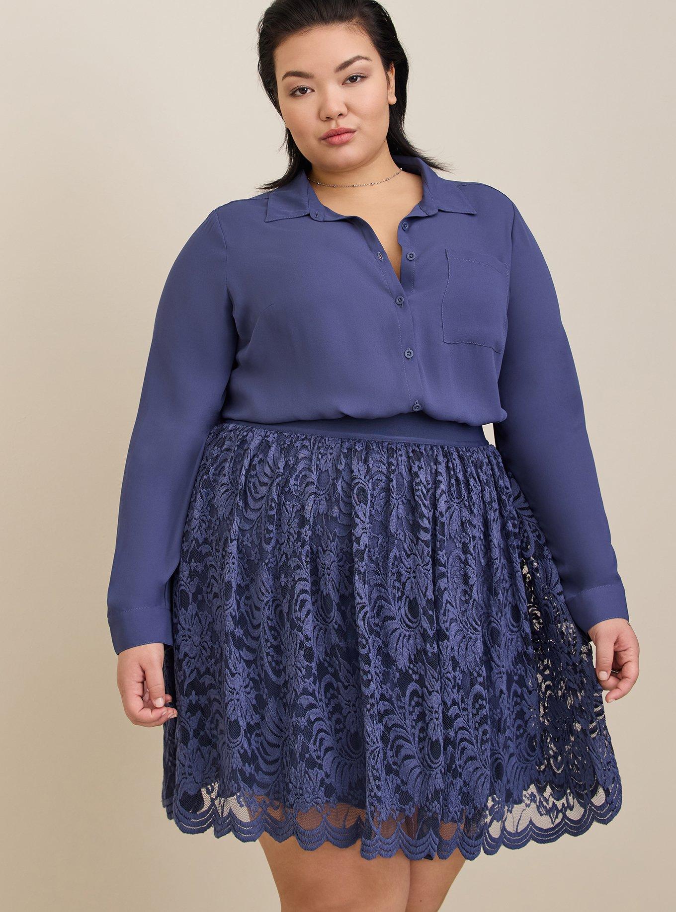 Embroidered mini 2025 skirt plus size