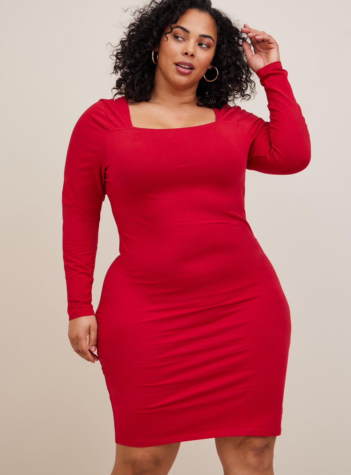 Plus Size - Mini Foxy Square Neck Bodycon Dress - Torrid