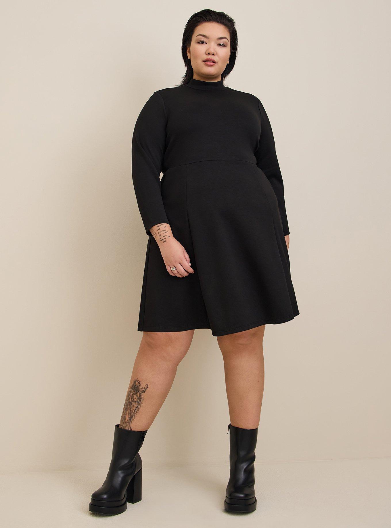 Plus Size Mini Studio Cupro Mock Neck Dress Torrid