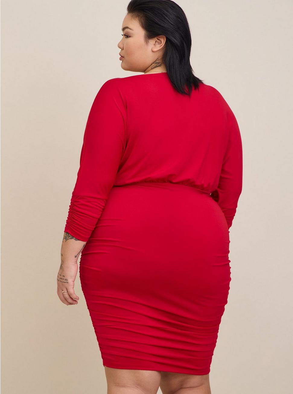 Mini Studio Knit Shirred Dress, JESTER RED, alternate