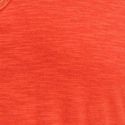 Super Soft Slub Crochet Inset Chiffon Flutter Sleeve Top, GRENADINE, swatch