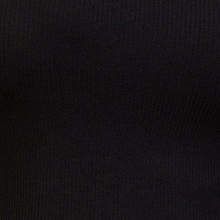 Super Soft Rib Lace Trim V-Neck Top, DEEP BLACK, swatch